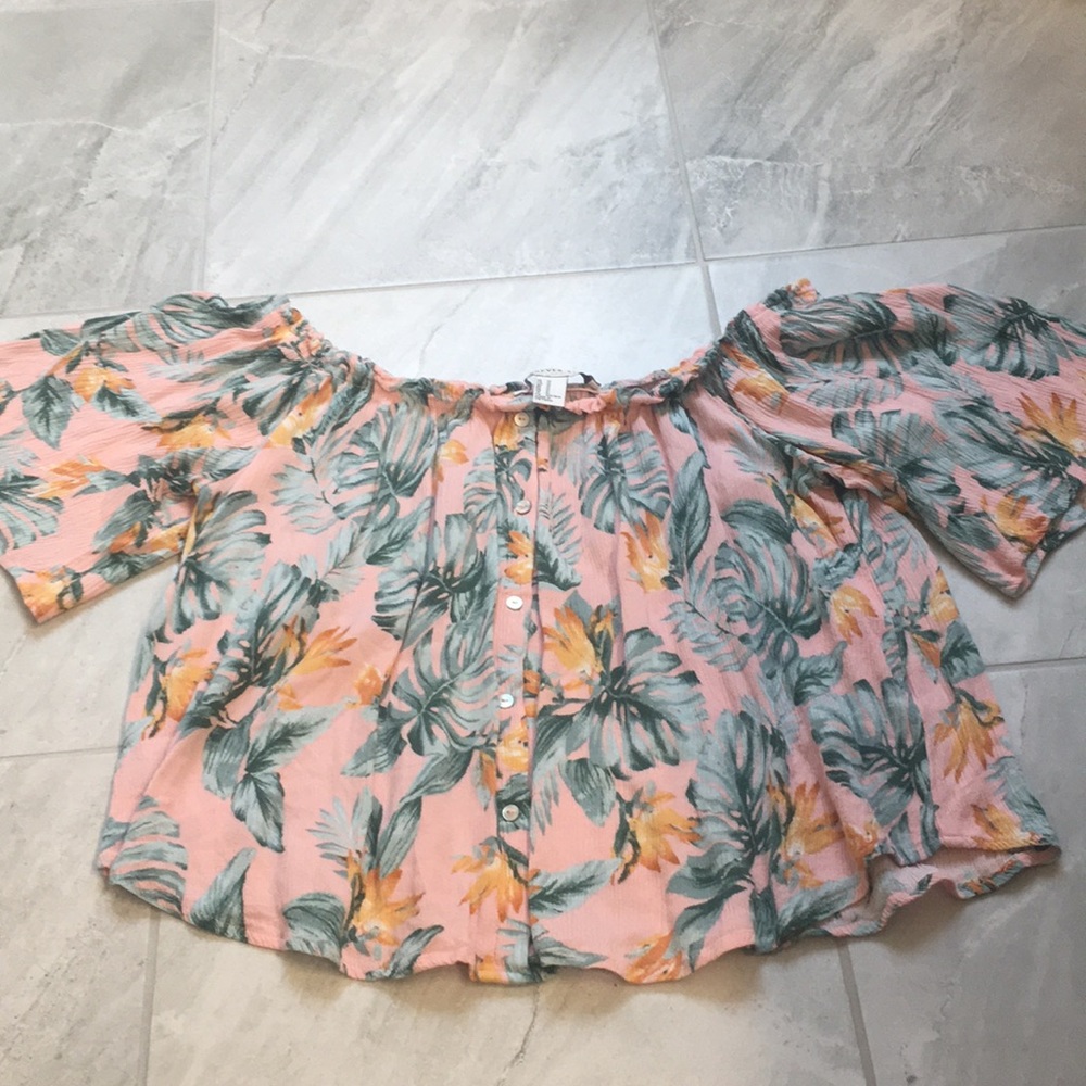 Floral off the shoulder contemporary top